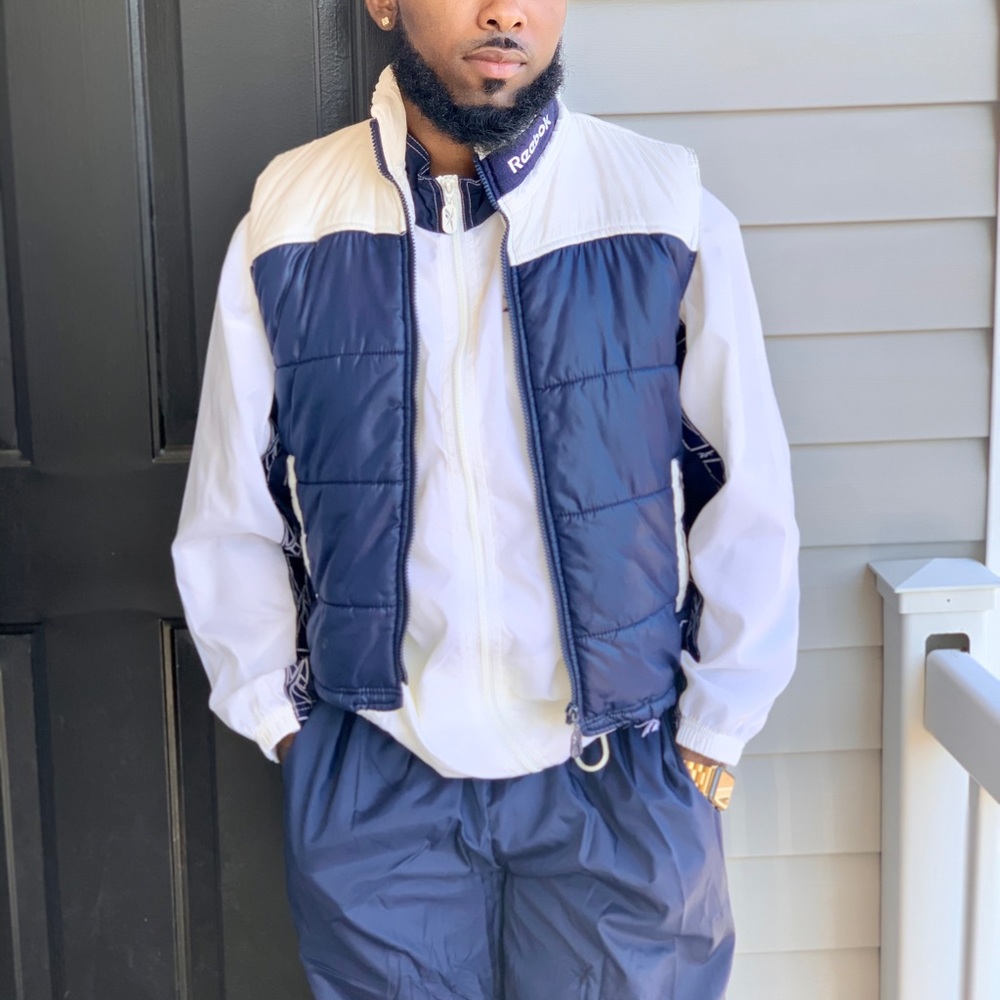 Reebok vintage retro 90s 3 piece jacket vest wind suit streetwear